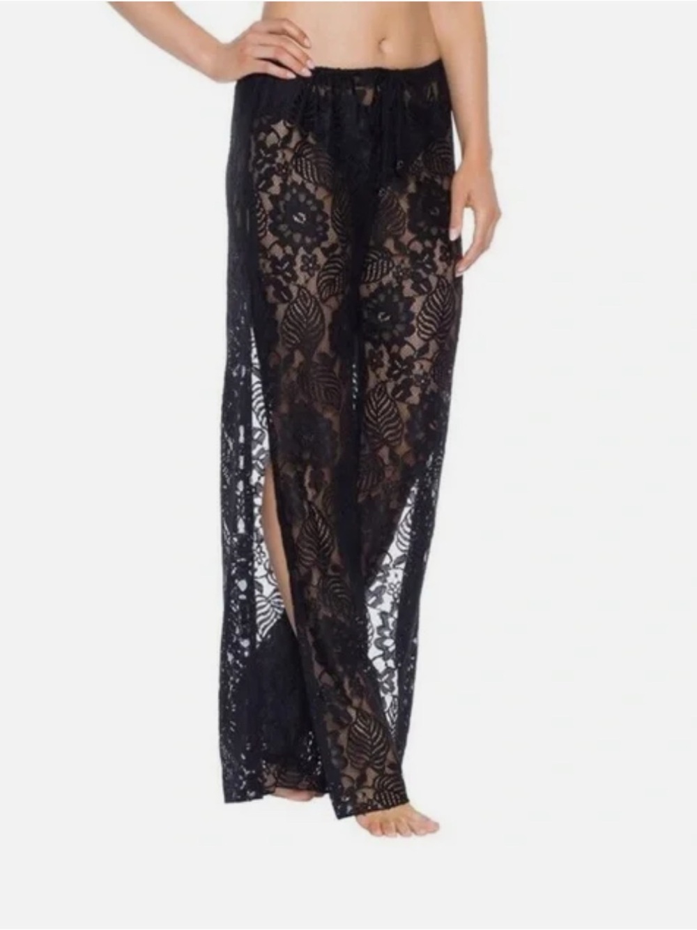 BECCA Black Lace Beach Cover-Up Pants